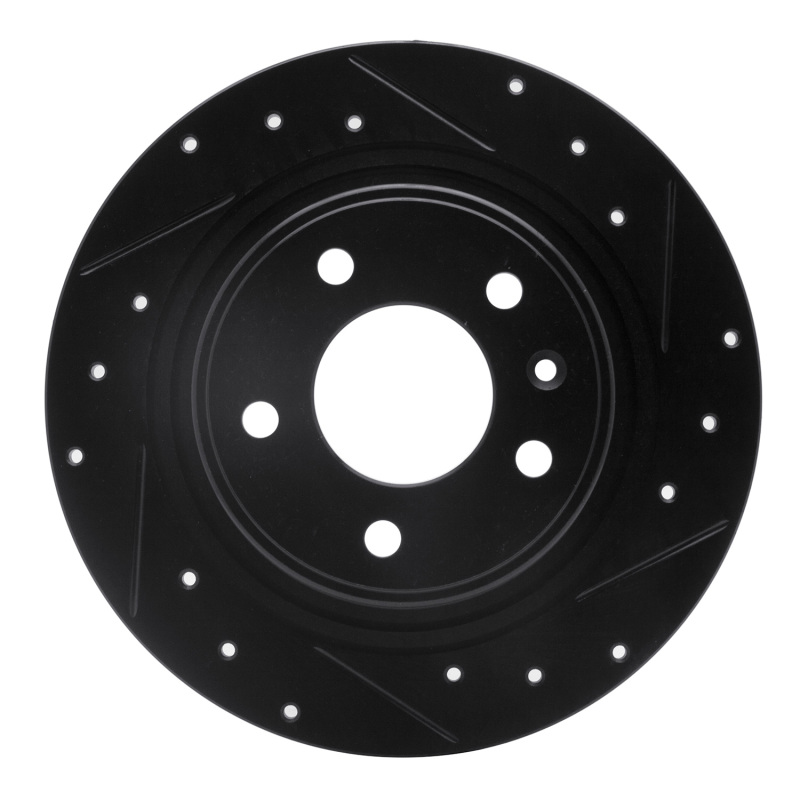 Buick Verano Brake Rotor (1) - Rear Right - R1 Concepts - Drilled & Slotted - Black - `11-`19